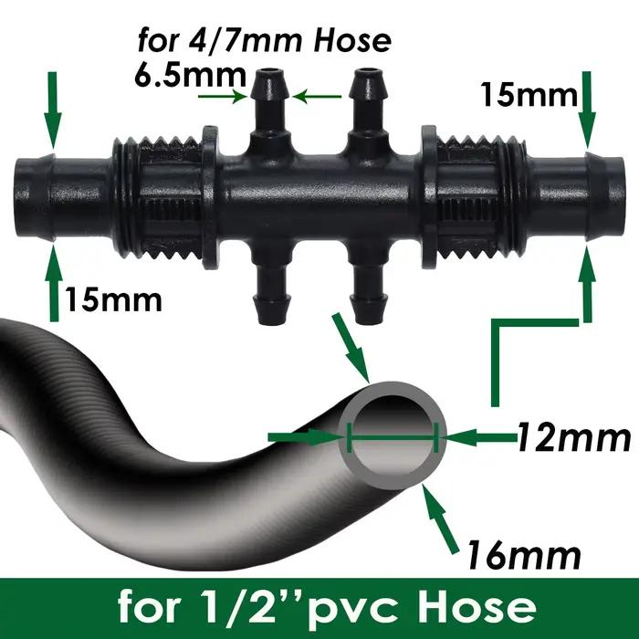KESLA 2 pièces 16mm 1/2 ''PE tuyau connecteur séparateur té couplage fileté serrure à 4/7mm 3/5mm tu
