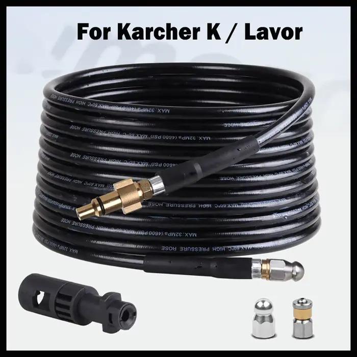 Tuyau de nettoyage haute pression pour égouts compatible Karcher adaptateur universel LAVOR pour nettoyeur haute pression kit de déboucheur de canalisations PVC renforcé nylon occasions spéciales carwash plomberie
