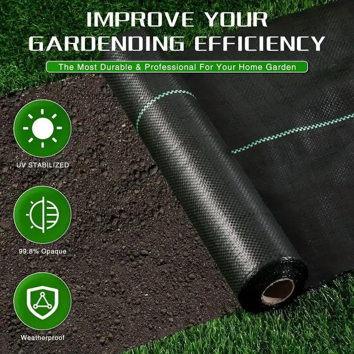Tapis de jardinage sur route robuste en tissu, barrière contre les mauvaises herbes, polypropylène