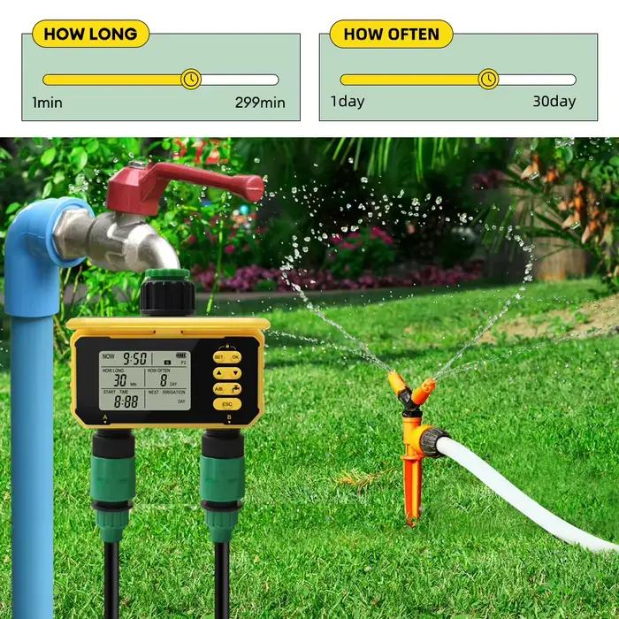Yieryi minuterie d'arrosage de jardin programmateur d'irrigation automatique