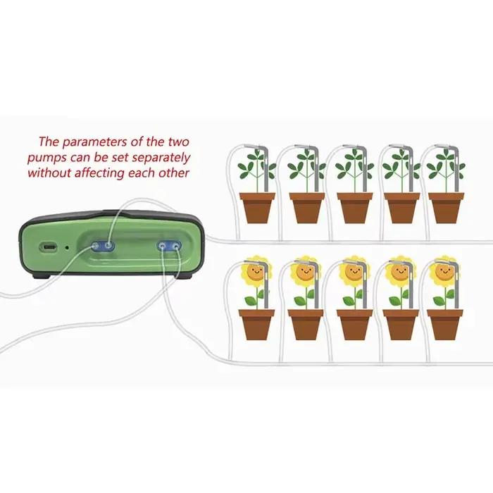 Dispositif d'arrosage automatique à double pompe avec mini kit d'irrigation goutte