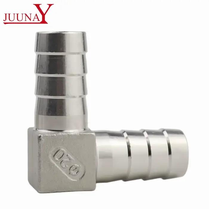 Connecteur de raccord de tuyau à 90 degrés en acier inoxydable 304, 6 8 10 12 14 15 16 19 20 25mm