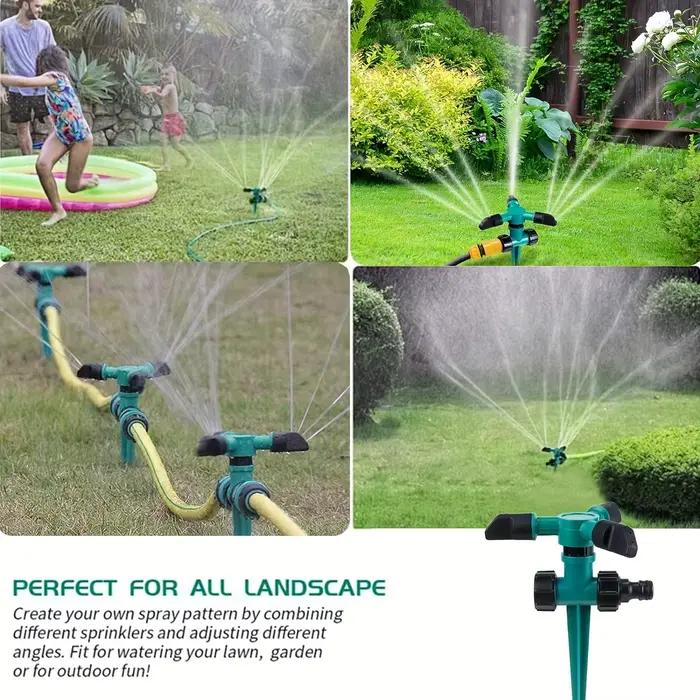 Système d'irrigation professionnel 360 degrés arroseur de jardin avec pulvérisation réglable économie d'eau base en plastique robuste pour pelouses et plantes