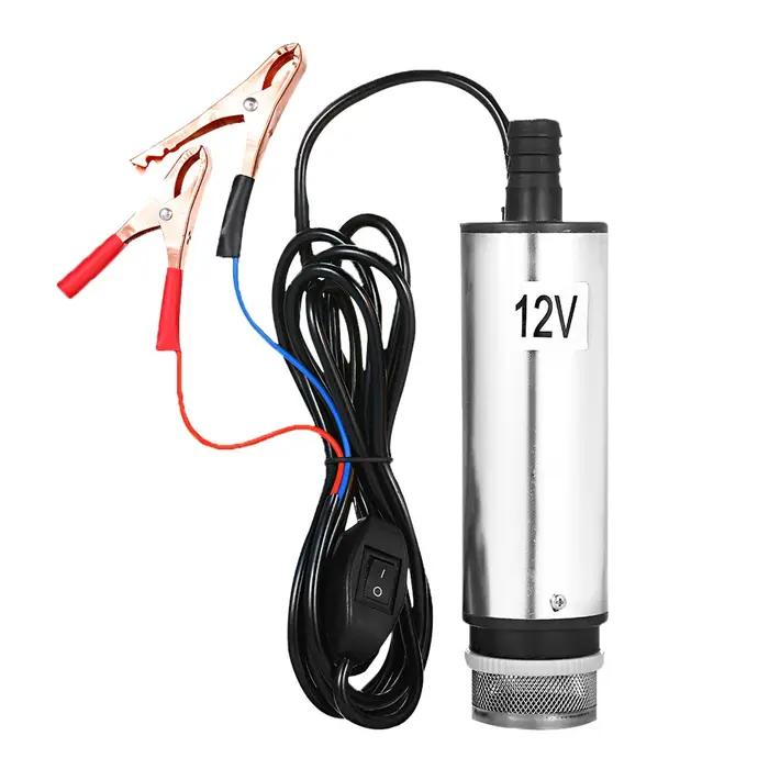 Pompe submersible DC 12V/24V acier inoxydable pour transfert huile eau ravitaillement avec filtre pour agriculteurs constructeurs transports spéciaux