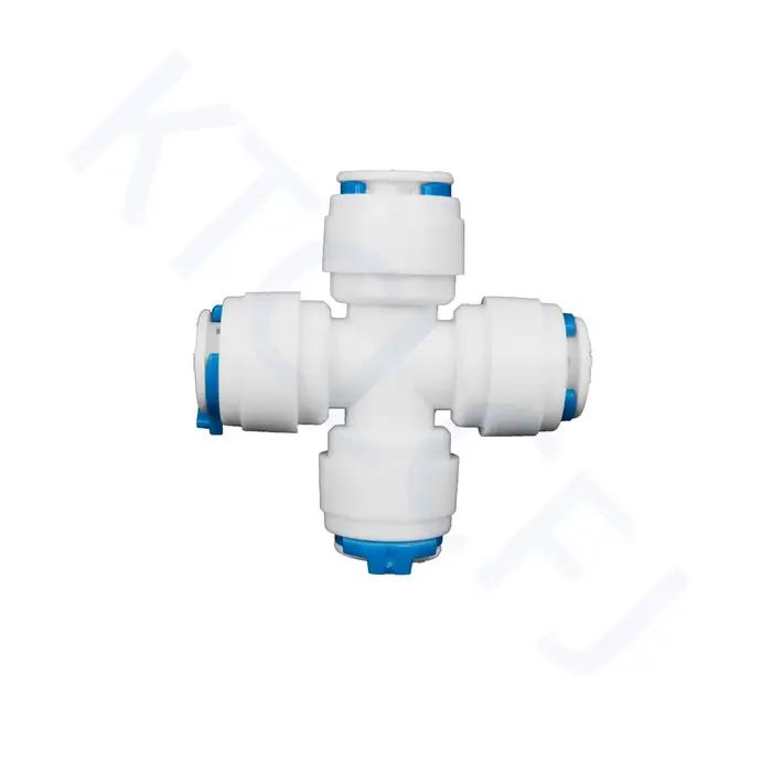 RO raccord de tuyau d'eau coude droit Tee Cross 1/4 "3/8"