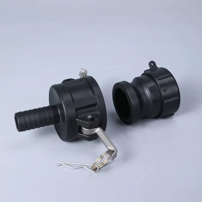Caméra et rainure en polypropylène IBC A200 épais, adaptateur mâle 2 "x NPT femelle, 1 pièce