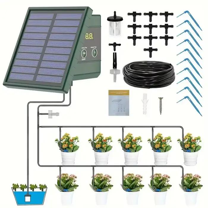Système d'irrigation goutte-à-goutte automatique solaire DIY pour jardin