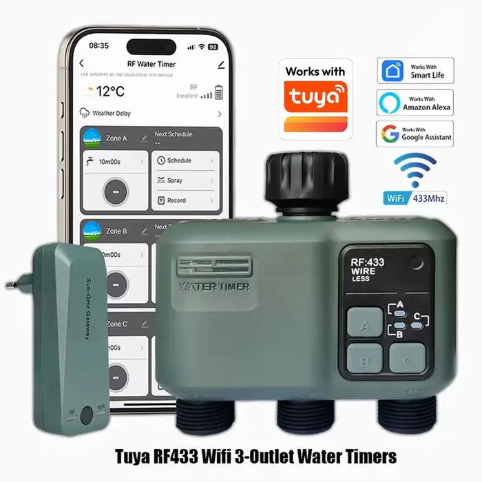 Minuterie d'arrosage de jardin intelligente Tuya Wifi + RF433