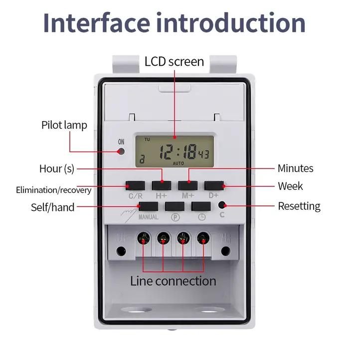Minuterie numérique multifonctionnelle 220V 30A