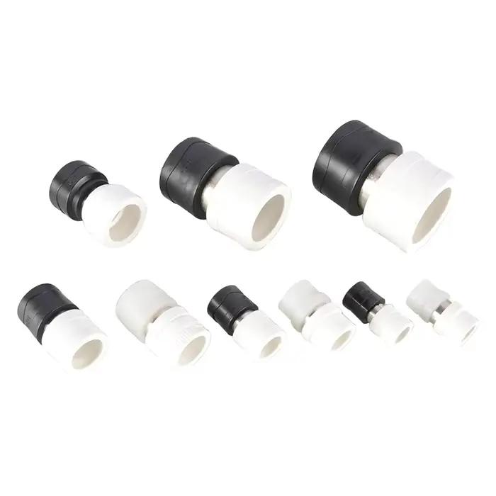 Adaptateur de tuyau d'eau DN20-63 PPR vers PE/PERT double en acier pour plomberie domestique et industrielle hybrides avec connexion femelle et pression élevée