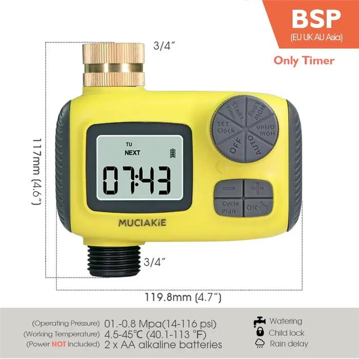 Programmateur d'arrosage programmable 1/2/3/4 voies pour jardin avec fonction de report de pluie, ve