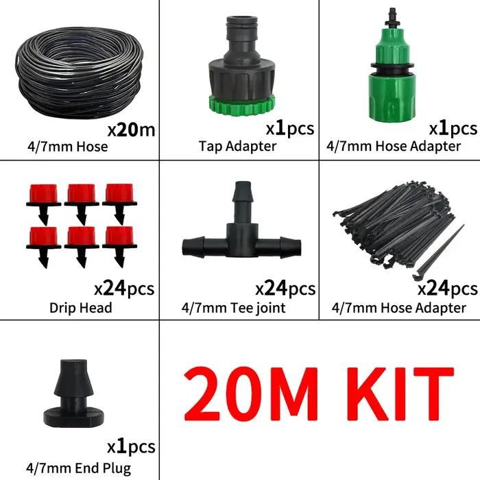 Micro système d'irrigation goutte-à-goutte Portable 20M