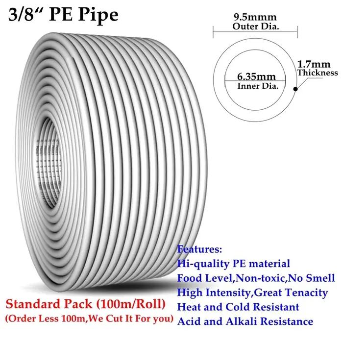 Tuyau PE 1/4 "3/8", purificateur d'eau de qualité alimentaire