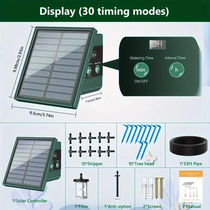 Système d'irrigation goutte-à-goutte solaire, bricolage, système d'arrosage automatique pour jardin,