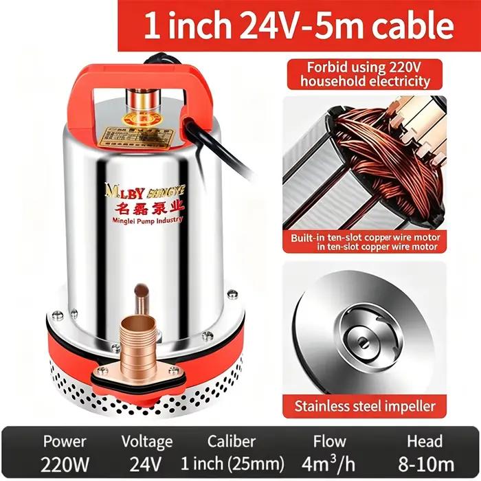 Pompes submersibles 12V/24V/36V/48V DC, petites pompes à eau électriques pour véhicules, adaptées à