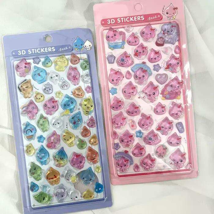 Autocollant 3D Goutte d'eau Décalcomanie en relief DIY Autocollants de papeterie solides Cadeaux Autocollants pour coque de téléphone Animaux Plastique Bandai Modèle