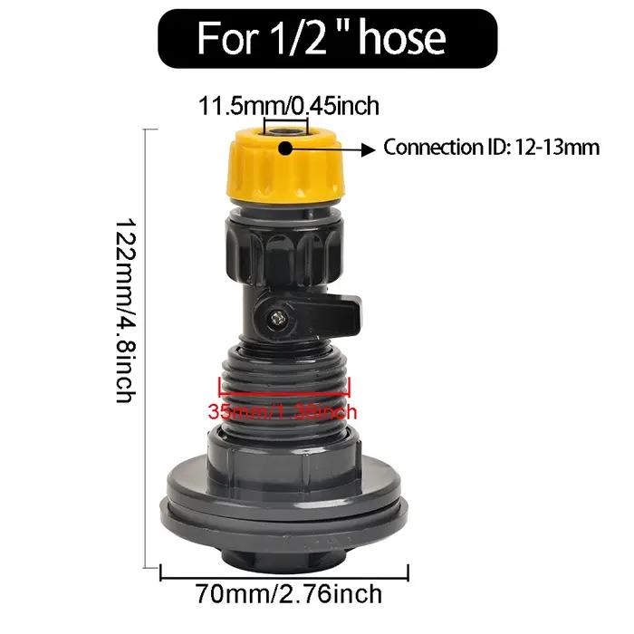 Kit de robinet de baril de pluie en PVC durable connecteurs de tuyaux de jardin en plastique POM pour irrigation et aquariologie en plusieurs couleurs