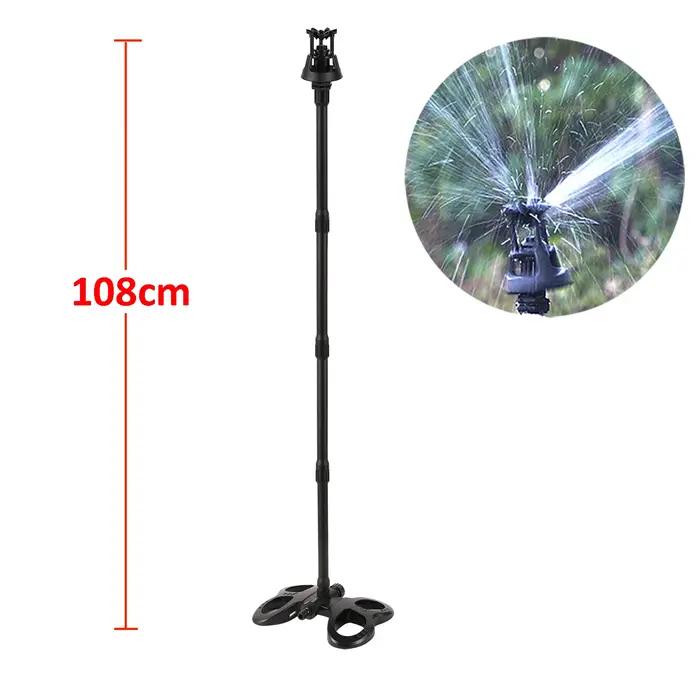 Arroseur pivotant oscillant en plastique robuste pour jardin avec rallonge, buse éloignée et rotation automatique de 360° pour pelouse, verger et parc