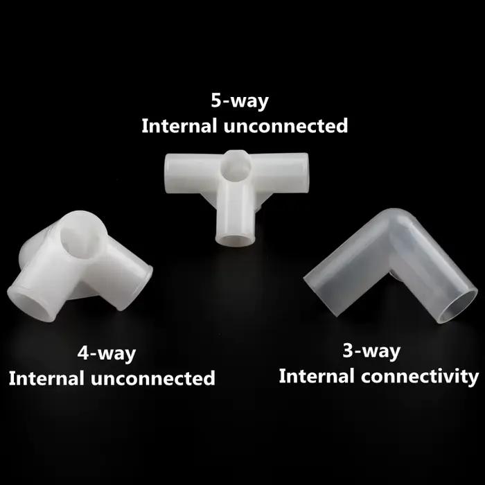 Connecteur en T PE, diamètre intérieur en plastique 12mm 16mm 20mm 25mm, adaptateur de tuyau à quatr