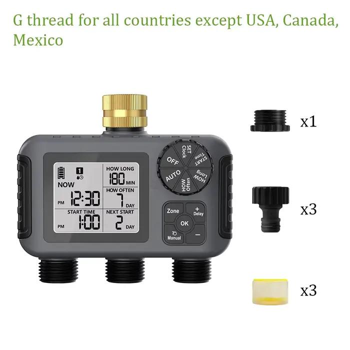 Insome programmeur d'irrigation automatique 3 sorties tuyau d'arrosage Dip robinet minuterie d'arros