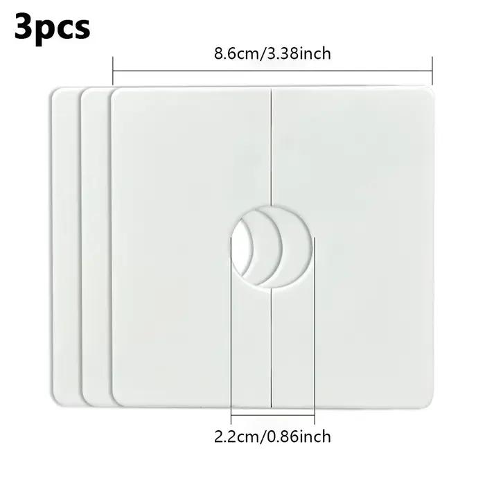 3 pièces 8,6 cm Plaque de cache murale carrée à bride fendue pour tuyaux d'eau, avec trou de fixatio