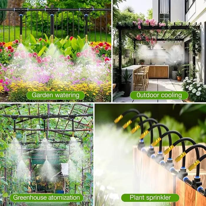 Système d'irrigation automatique pour jardin - Kit d'arrosage 30/60 m avec buses réglables pour extérieur