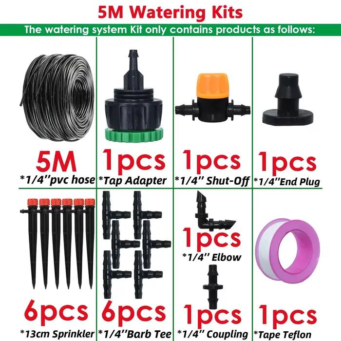 Système d'irrigation goutte-à-goutte automatique 5M-50M, tuyau d'arrosage de jardin, kits d'irrigati