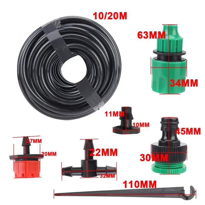 Kit d'arrosage de jardin avec goutteurs réglables pour l'irrigation par atomisation et brumisation, idéal pour jardin, serres, fermes, plantes en pots, arrosage et humidification