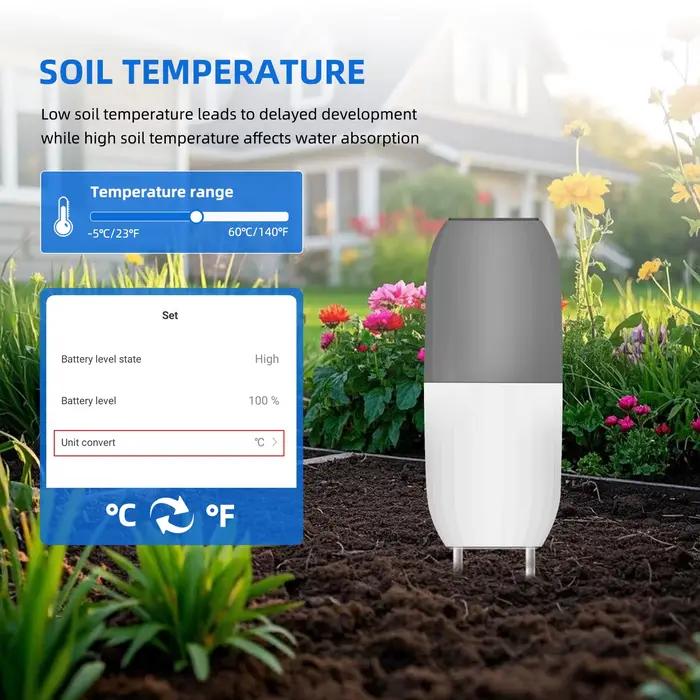 Capteur d'Humidité du Sol YAGO Intelligente pour Jardin et Agriculture Étanche avec Notifications par Application