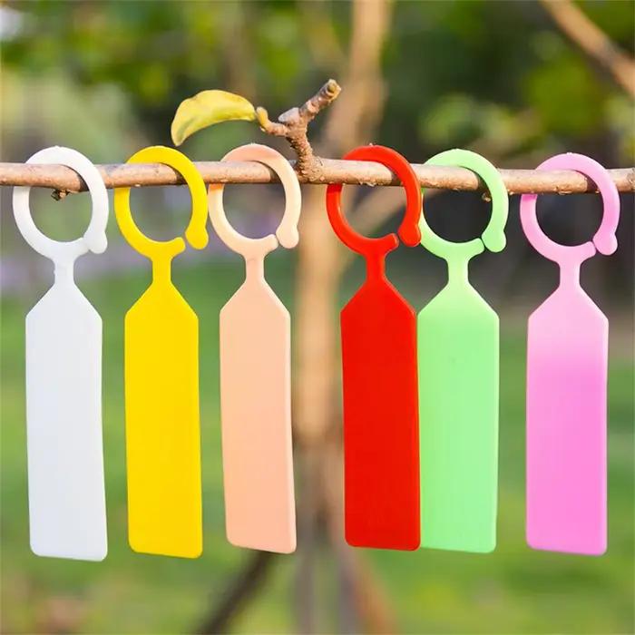 Étiquettes de plantes en plastique 10 couleurs étiquettes de plantation de jardin anneau crochet mar