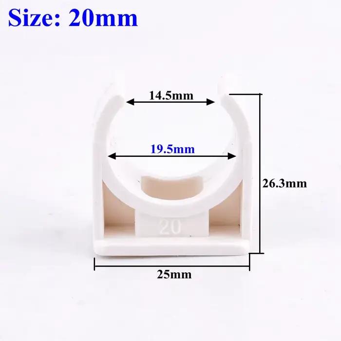 Collier de serrage de tuyau en PVC blanc, alimentation en eau, d'argile de jardin, clip de tube d'ea