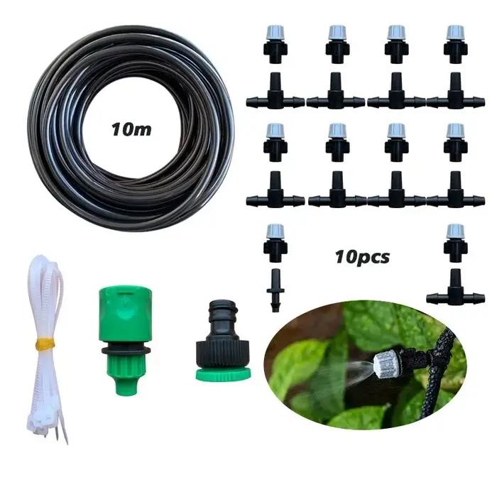 Système d'irrigation de jardin 10 mètres 10 buses pulvérisatrices brumisatrices pour refroidissement