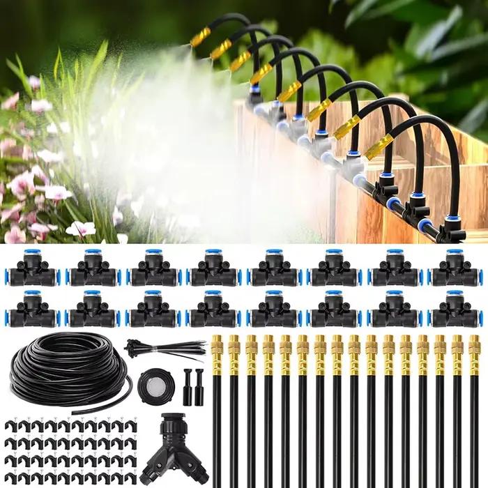 Système d'irrigation automatique pour jardin - Kit d'arrosage 30/60 m avec buses réglables pour ext