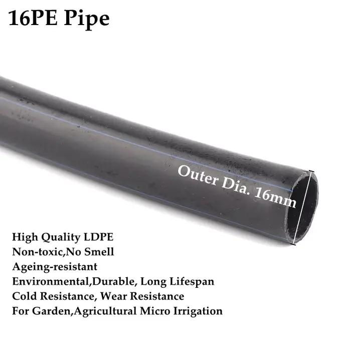 5 ~ 30m 16mm LDPE tuyau jardin arrosage agricole Micro Irrigation tuyau d'eau Fruits té tuyau d'irri