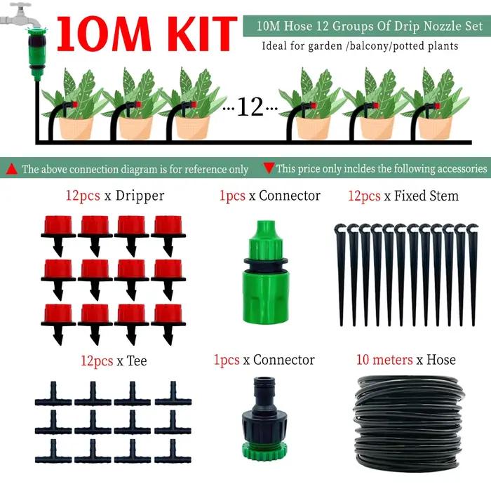 Système d'irrigation goutte-à-goutte pour serre, 10M-30M, bricolage, tuyau d'arrosage automatique, M