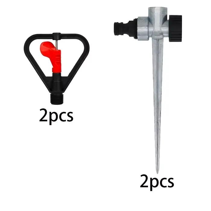 2 arroseurs de pelouse 360° ° Arroseur de pelouse à conception pivotante réglable, arroseur de jar