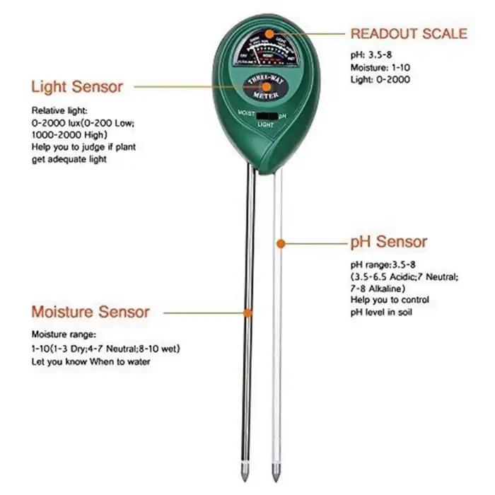 Sol PH mètre lumière du soleil testeur humidité capteur jardin plantes acidité moniteur détecteur pour croissance optimale jardinage occasions spéciales