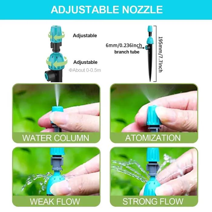Tuyau d'irrigation de jardin en PE de 3/8'' (12 mm) - Système d'arrosage 360° ° Arroseur micro-pulvérisateur 2-en-1