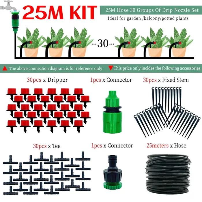 Système d'irrigation goutte-à-goutte pour serre jardinage bricolage tuyau d'arrosage automatique micro kit arrosage goutteurs réglables