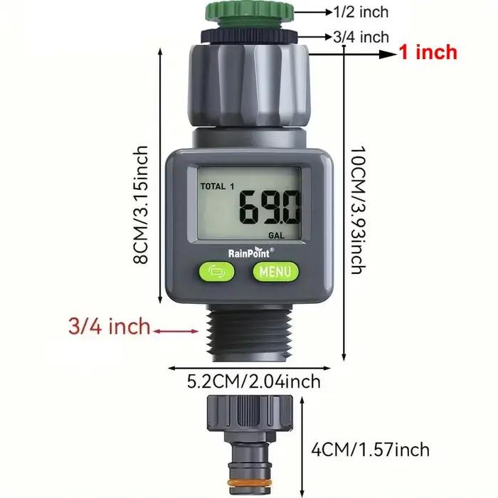 Débitmètre d'eau JOEKOL pour mesurer la consommation d'eau en gallons/litres et débit pour arrosage de jardin et remplissage de réservoir de camping-car occasions spéciales