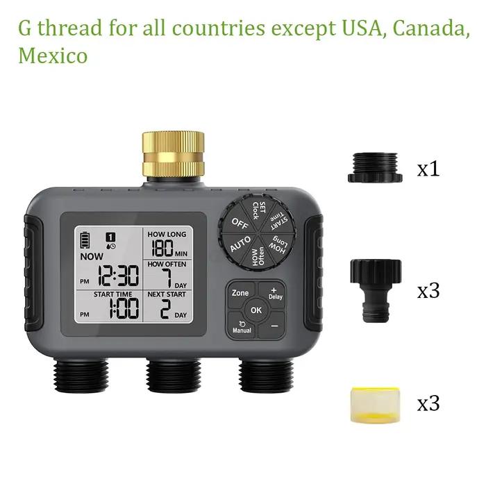 Insome programmeur d'irrigation automatique 3 sorties tuyau d'arrosage Dip robinet minuterie