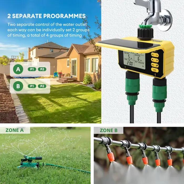 Yieryi minuterie d'arrosage de jardin programmateur d'irrigation automatique