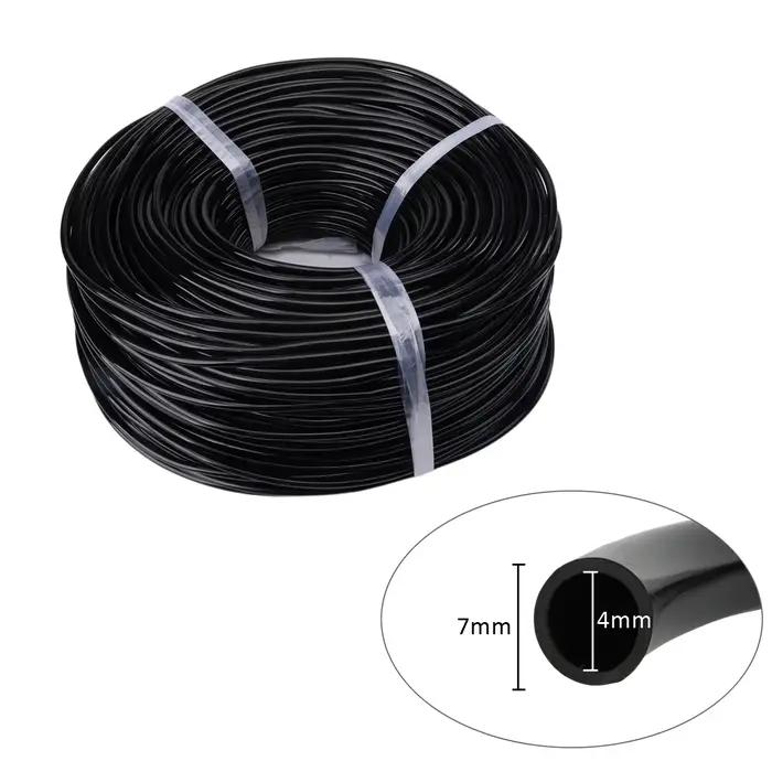 Tuyau d'eau de jardin 1/4 ", 4/7mm, Micro tuyau d'égouttage d'irrigation, tuyau noir en PVC pour Pot
