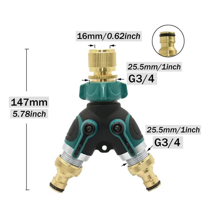 Connecteur d'eau de jardin en laiton 3/4 pouces pour irrigation extérieure et configuration de tuyaux pour jardin et entretien automobile