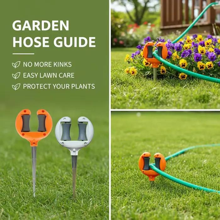 Support de tuyau d'arrosage avec poulie rotative