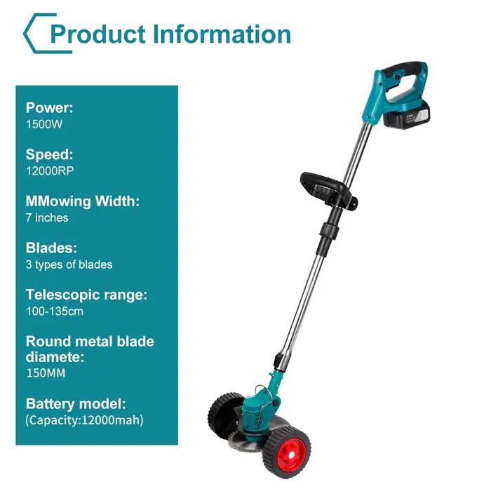 1500W tondeuse à gazon électrique sans fil coupe