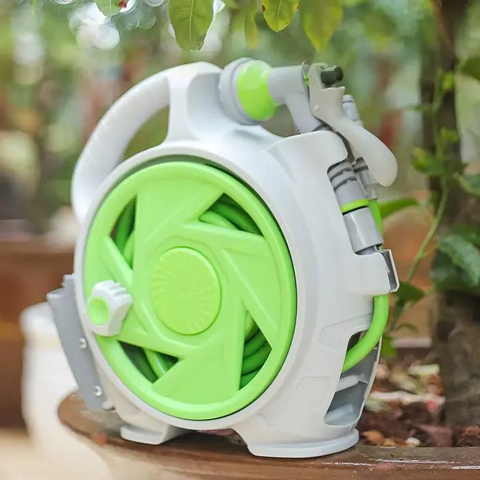 Enrouleur de tuyau d'arrosage portable en métal pour jardin, cour et pelouse multifonctionnel et esthétiquement plaisant