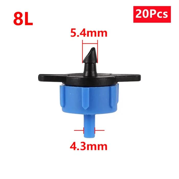 Goutteur compensateur de pression 2L/H 4L/H 8L/H pour jardin, serre et culture agricole, arroseur en plastique PP de haute qualité pour irrigation efficace et uniforme