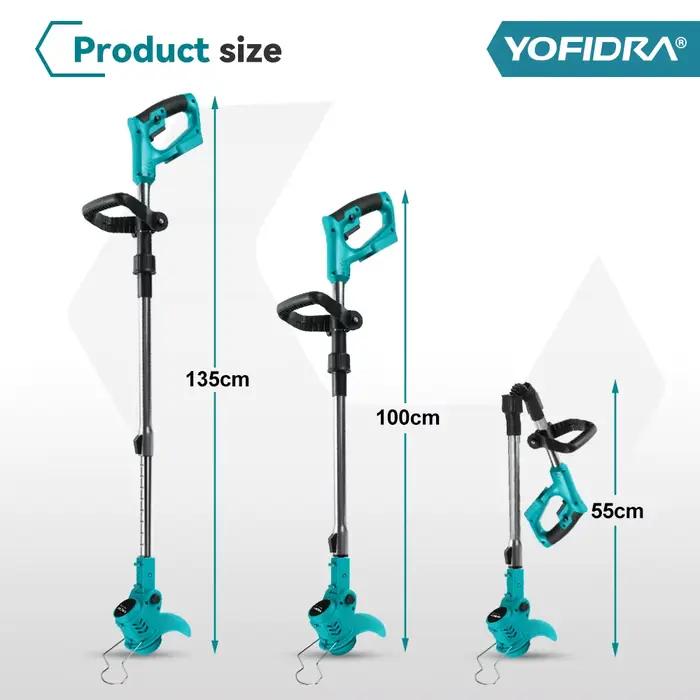 YOFIDRA tondeuse à gazon électrique sans fil jardin coupe gazon 100-135 cm longueur coupe outil élec