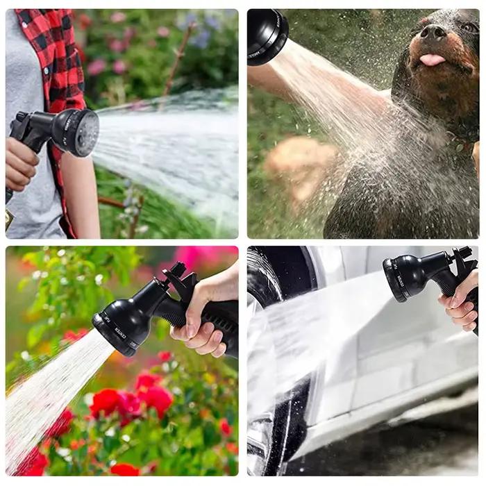 Tuyau d'arrosage de jardin extensible noir, 25-150 pieds, odorà eau, kit de pulvérisateur pour la ma